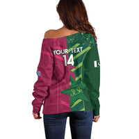 Custom West Indies And Pakistan Cricket Off Shoulder Sweater 2025 Windies Shaheens Together - Wonder Print Shop