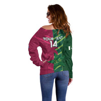 Custom West Indies And Pakistan Cricket Off Shoulder Sweater 2025 Windies Shaheens Together - Wonder Print Shop