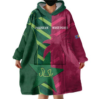 Custom West Indies And Pakistan Cricket Wearable Blanket Hoodie 2025 Windies Shaheens Together - Wonder Print Shop