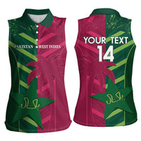 Custom West Indies And Pakistan Cricket Women Sleeveless Polo Shirt 2025 Windies Shaheens Together - Wonder Print Shop