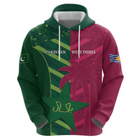Custom West Indies And Pakistan Cricket Zip Hoodie 2025 Windies Shaheens Together - Wonder Print Shop