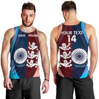 Custom India And England Cricket Men Tank Top 2025 Men In Blue Three Lions Together - Wonder Print Shop