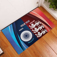 Custom India And England Cricket Rubber Doormat 2025 Men In Blue Three Lions Together - Wonder Print Shop