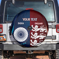 Custom India And England Cricket Spare Tire Cover 2025 Men In Blue Three Lions Together - Wonder Print Shop