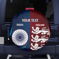 Custom India And England Cricket Spare Tire Cover 2025 Men In Blue Three Lions Together - Wonder Print Shop