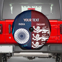 Custom India And England Cricket Spare Tire Cover 2025 Men In Blue Three Lions Together - Wonder Print Shop