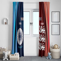 Custom India And England Cricket Window Curtain 2025 Men In Blue Three Lions Together - Wonder Print Shop