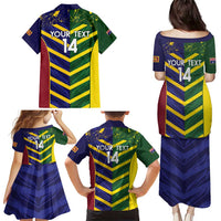 Custom Sri Lanka And Australia Cricket Family Matching Puletasi and Hawaiian Shirt 2025 The Lions Baggy Greens Together - Wonder Print Shop