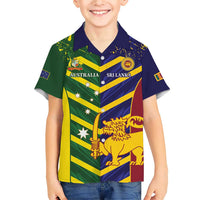 Custom Sri Lanka And Australia Cricket Family Matching Short Sleeve Bodycon Dress and Hawaiian Shirt 2025 The Lions Baggy Greens Together - Wonder Print Shop