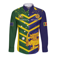 Custom Sri Lanka And Australia Cricket Long Sleeve Button Shirt 2025 The Lions Baggy Greens Together - Wonder Print Shop