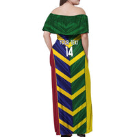 Custom Sri Lanka And Australia Cricket Off Shoulder Maxi Dress 2025 The Lions Baggy Greens Together - Wonder Print Shop