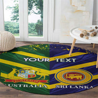 Custom Sri Lanka And Australia Cricket Round Carpet 2025 The Lions Baggy Greens Together