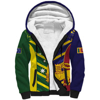 Custom Sri Lanka And Australia Cricket Sherpa Hoodie 2025 The Lions Baggy Greens Together - Wonder Print Shop