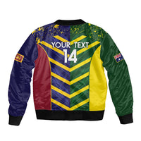 Custom Sri Lanka And Australia Cricket Sleeve Zip Bomber Jacket 2025 The Lions Baggy Greens Together - Wonder Print Shop