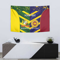Custom Sri Lanka And Australia Cricket Tapestry 2025 The Lions Baggy Greens Together - Wonder Print Shop