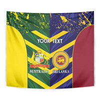 Custom Sri Lanka And Australia Cricket Tapestry 2025 The Lions Baggy Greens Together - Wonder Print Shop