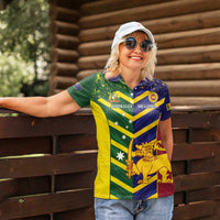 Custom Sri Lanka And Australia Cricket Women Polo Shirt 2025 The Lions Baggy Greens Together - Wonder Print Shop