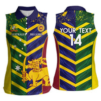 Custom Sri Lanka And Australia Cricket Women Sleeveless Polo Shirt 2025 The Lions Baggy Greens Together - Wonder Print Shop