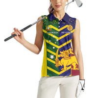 Custom Sri Lanka And Australia Cricket Women Sleeveless Polo Shirt 2025 The Lions Baggy Greens Together - Wonder Print Shop