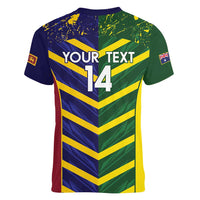 Custom Sri Lanka And Australia Cricket Women V-Neck T-Shirt 2025 The Lions Baggy Greens Together - Wonder Print Shop