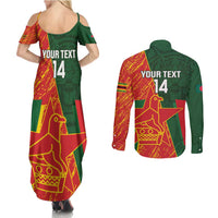 Custom Bangladesh And Zimbabwe Cricket Couples Matching Summer Maxi Dress and Long Sleeve Button Shirt 2025 Tigers Chevrons Together - Wonder Print Shop