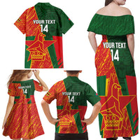 Custom Bangladesh And Zimbabwe Cricket Family Matching Off Shoulder Maxi Dress and Hawaiian Shirt 2025 Tigers Chevrons Together - Wonder Print Shop