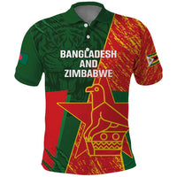 Custom Bangladesh And Zimbabwe Cricket Polo Shirt 2025 Tigers Chevrons Together - Wonder Print Shop