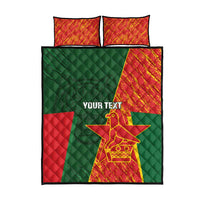 Custom Bangladesh And Zimbabwe Cricket Quilt Bed Set 2025 Tigers Chevrons Together - Wonder Print Shop