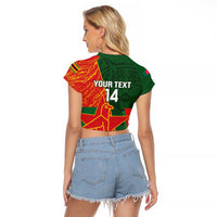 Custom Bangladesh And Zimbabwe Cricket Raglan Cropped T Shirt 2025 Tigers Chevrons Together - Wonder Print Shop