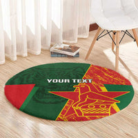 Custom Bangladesh And Zimbabwe Cricket Round Carpet 2025 Tigers Chevrons Together