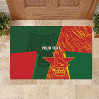Custom Bangladesh And Zimbabwe Cricket Rubber Doormat 2025 Tigers Chevrons Together - Wonder Print Shop