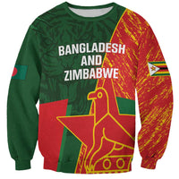 Custom Bangladesh And Zimbabwe Cricket Sweatshirt 2025 Tigers Chevrons Together - Wonder Print Shop