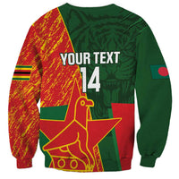 Custom Bangladesh And Zimbabwe Cricket Sweatshirt 2025 Tigers Chevrons Together - Wonder Print Shop
