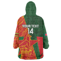 Custom Bangladesh And Zimbabwe Cricket Wearable Blanket Hoodie 2025 Tigers Chevrons Together - Wonder Print Shop