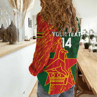 Custom Bangladesh And Zimbabwe Cricket Women Casual Shirt 2025 Tigers Chevrons Together - Wonder Print Shop