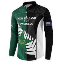 Custom New Zealand And Pakistan Cricket Button Sweatshirt 2025 Black Cap Shaheens Together - Wonder Print Shop