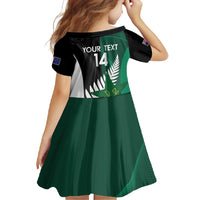 Custom New Zealand And Pakistan Cricket Family Matching Off Shoulder Maxi Dress and Hawaiian Shirt 2025 Black Cap Shaheens Together - Wonder Print Shop