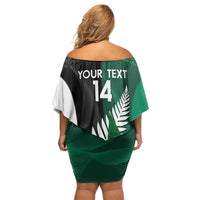 Custom New Zealand And Pakistan Cricket Off Shoulder Short Dress 2025 Black Cap Shaheens Together - Wonder Print Shop