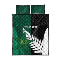 Custom New Zealand And Pakistan Cricket Quilt Bed Set 2025 Black Cap Shaheens Together - Wonder Print Shop
