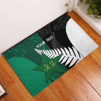 Custom New Zealand And Pakistan Cricket Rubber Doormat 2025 Black Cap Shaheens Together - Wonder Print Shop