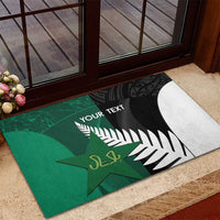 Custom New Zealand And Pakistan Cricket Rubber Doormat 2025 Black Cap Shaheens Together - Wonder Print Shop