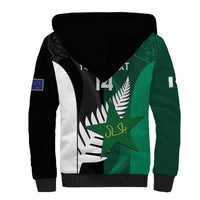 Custom New Zealand And Pakistan Cricket Sherpa Hoodie 2025 Black Cap Shaheens Together - Wonder Print Shop