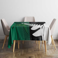 Custom New Zealand And Pakistan Cricket Tablecloth 2025 Black Cap Shaheens Together - Wonder Print Shop