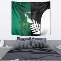 Custom New Zealand And Pakistan Cricket Tapestry 2025 Black Cap Shaheens Together - Wonder Print Shop