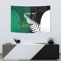 Custom New Zealand And Pakistan Cricket Tapestry 2025 Black Cap Shaheens Together - Wonder Print Shop