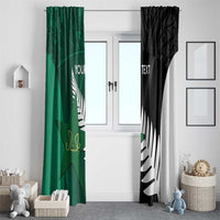 Custom New Zealand And Pakistan Cricket Window Curtain 2025 Black Cap Shaheens Together - Wonder Print Shop