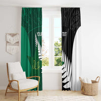 Custom New Zealand And Pakistan Cricket Window Curtain 2025 Black Cap Shaheens Together - Wonder Print Shop