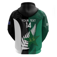 Custom New Zealand And Pakistan Cricket Zip Hoodie 2025 Black Cap Shaheens Together - Wonder Print Shop