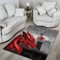 Wales Cardiff Capital Area Rug Welsh Red Dragon Castell Caerdydd - Wonder Print Shop
