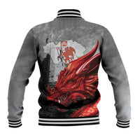 Wales Cardiff Capital Baseball Jacket Welsh Red Dragon Castell Caerdydd - Wonder Print Shop